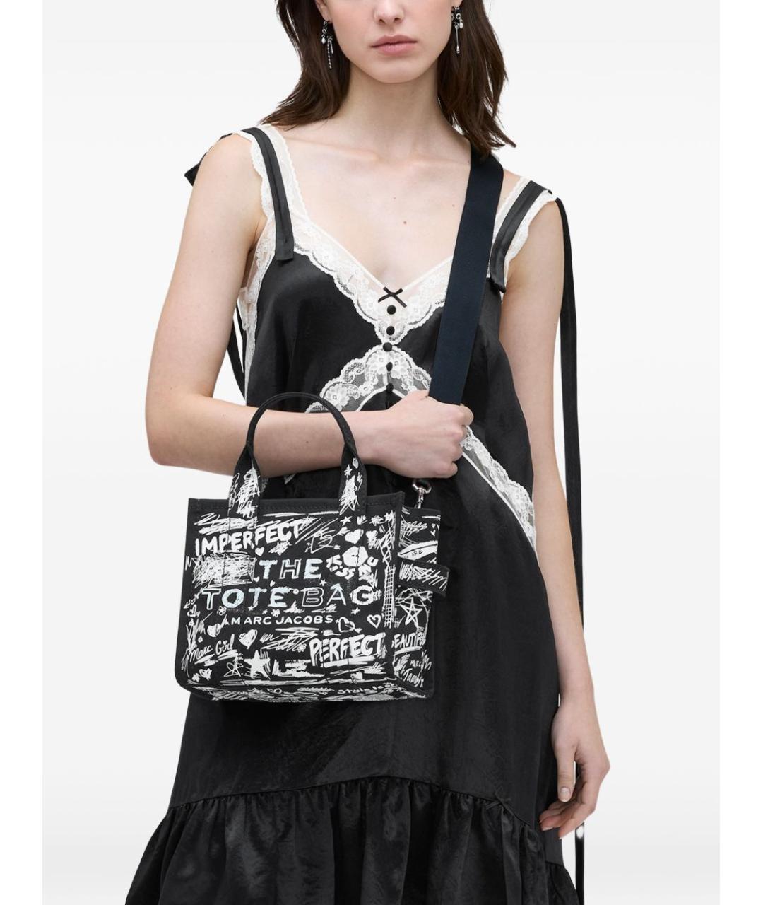 MARC JACOBS Черная тканевая сумка тоут, фото 5
