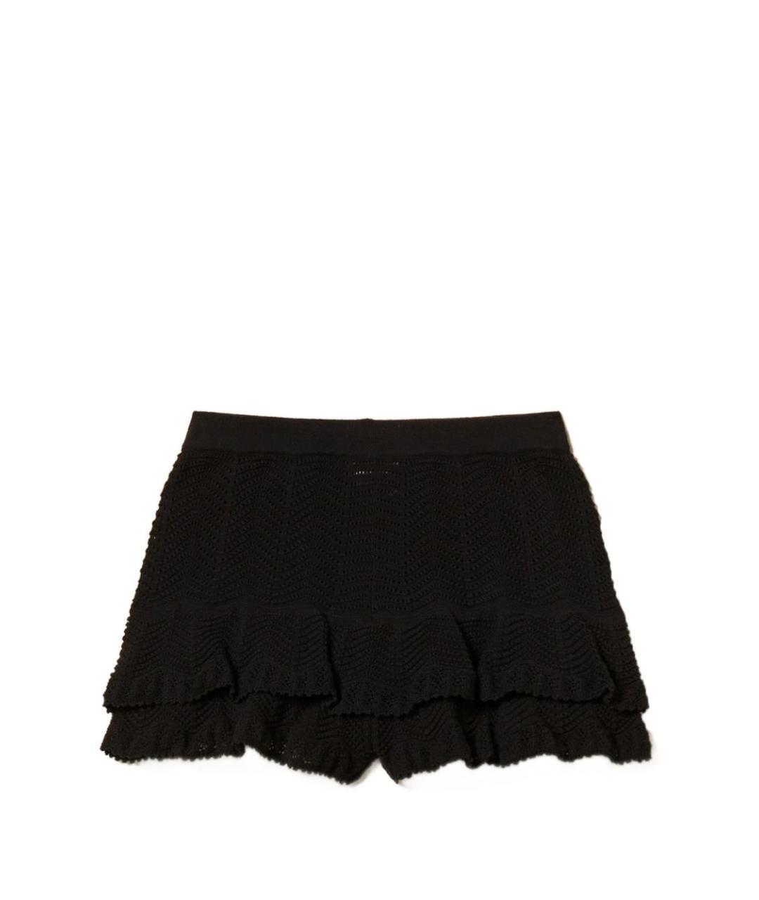 TWIN-SET Черные хлопковые шорты, фото 1