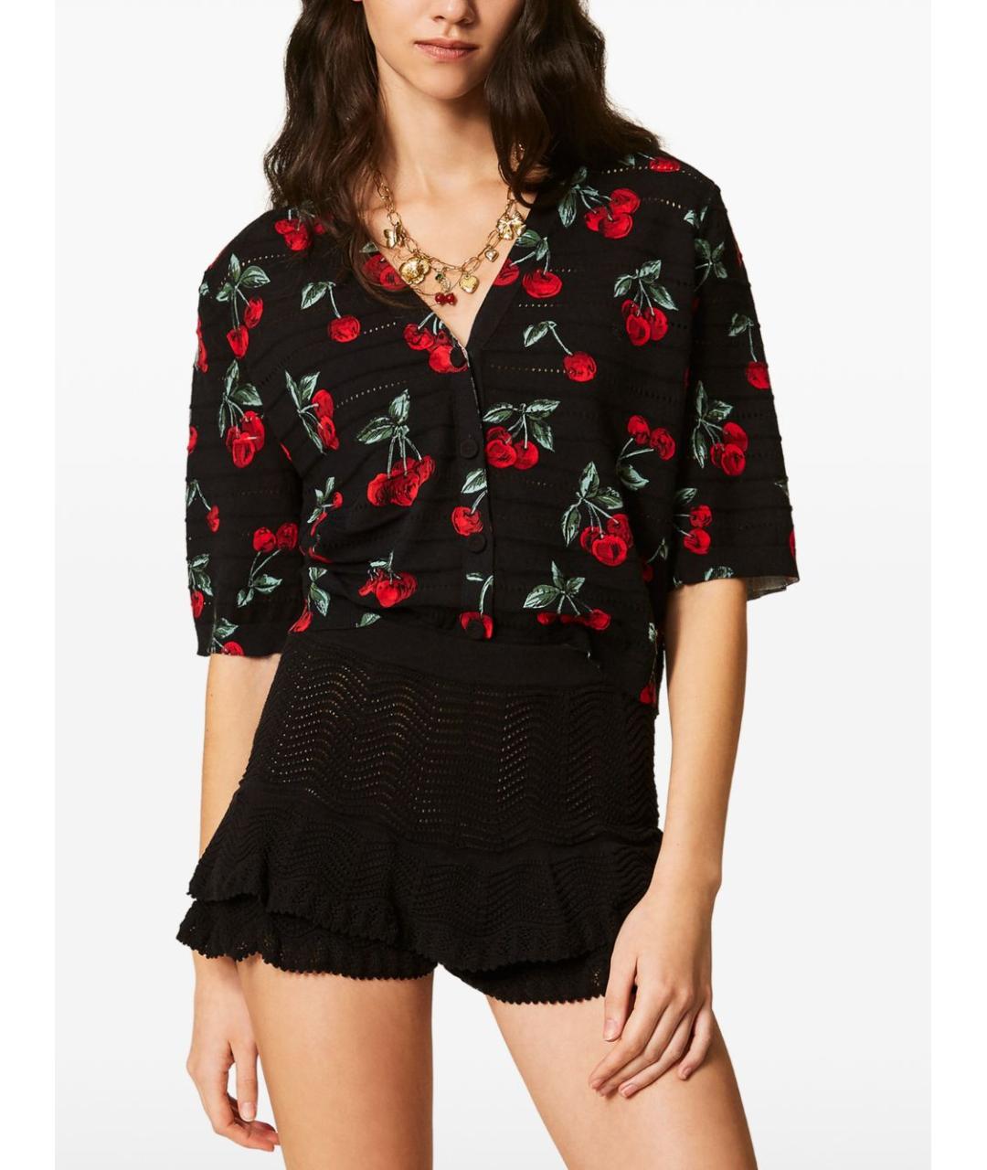 TWIN-SET Черные хлопковые шорты, фото 3