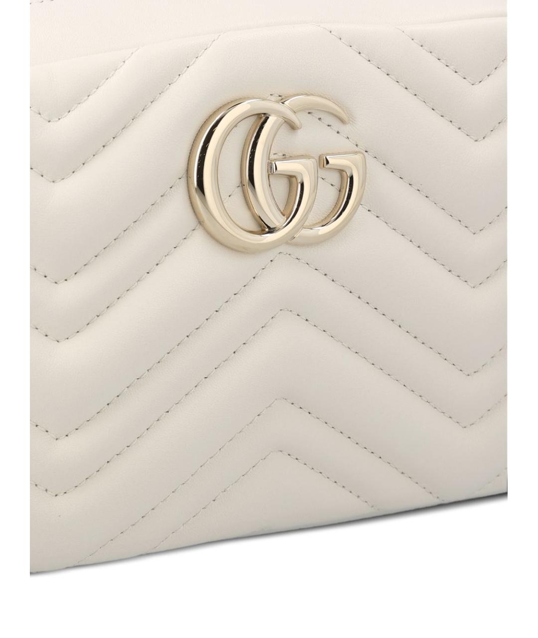 GUCCI Белая кожаная сумка через плечо, фото 4