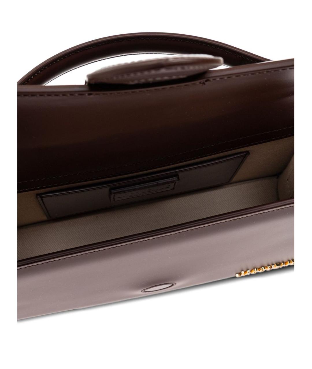 JACQUEMUS Коричневая кожаная сумка с короткими ручками, фото 4