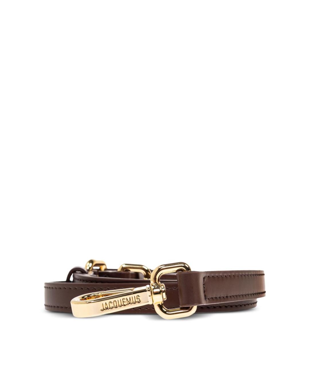 JACQUEMUS Коричневая кожаная сумка с короткими ручками, фото 5