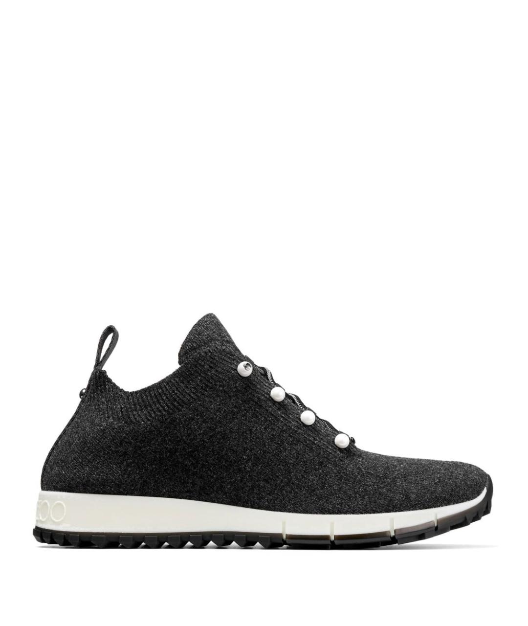 JIMMY CHOO Черные текстильные кроссовки, фото 1