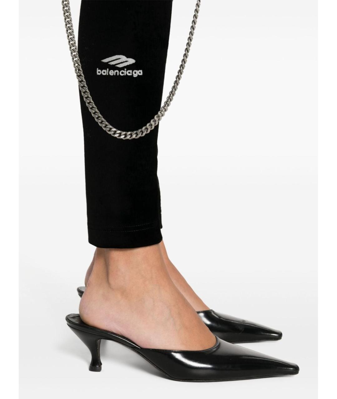 BALENCIAGA Черные полиамидовые леггинсы и велосипедки, фото 4
