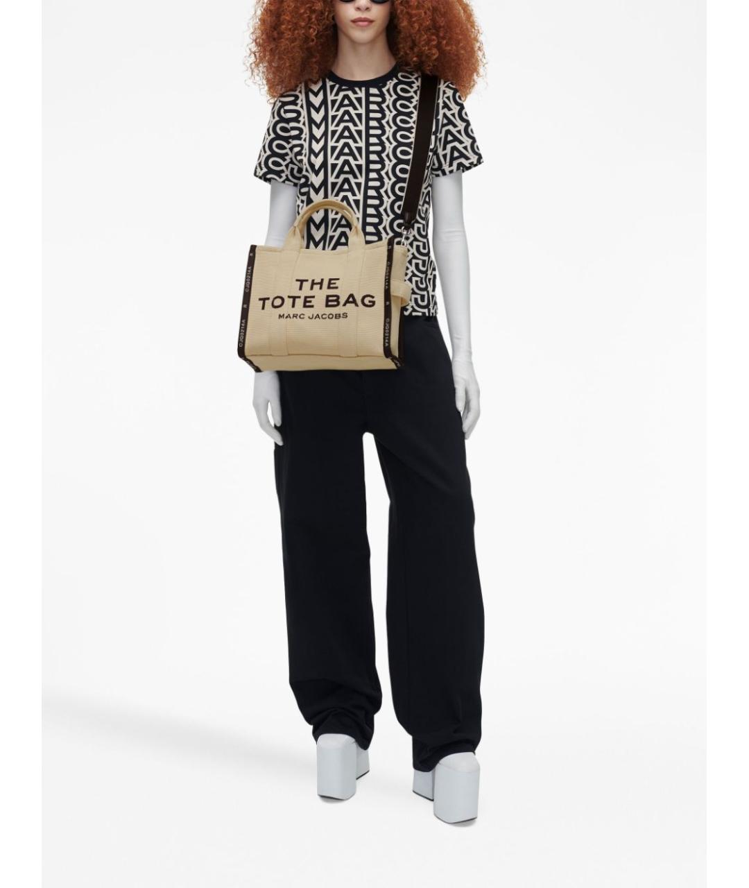 MARC JACOBS Бежевая тканевая сумка тоут, фото 8