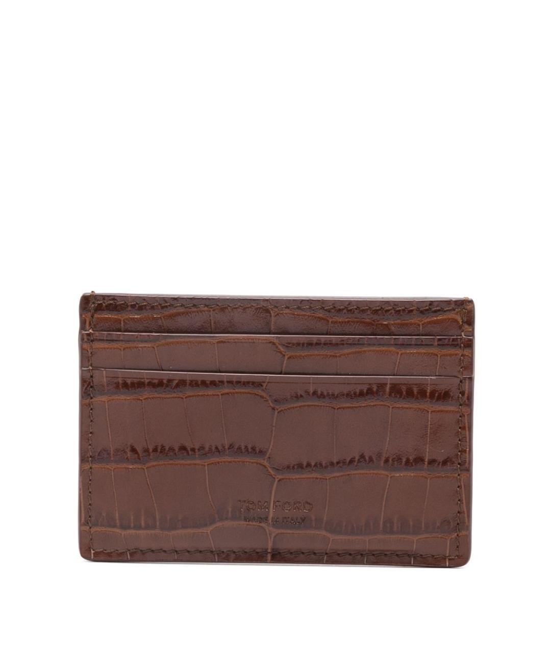 TOM FORD Коричневый кожаный кардхолдер, фото 1