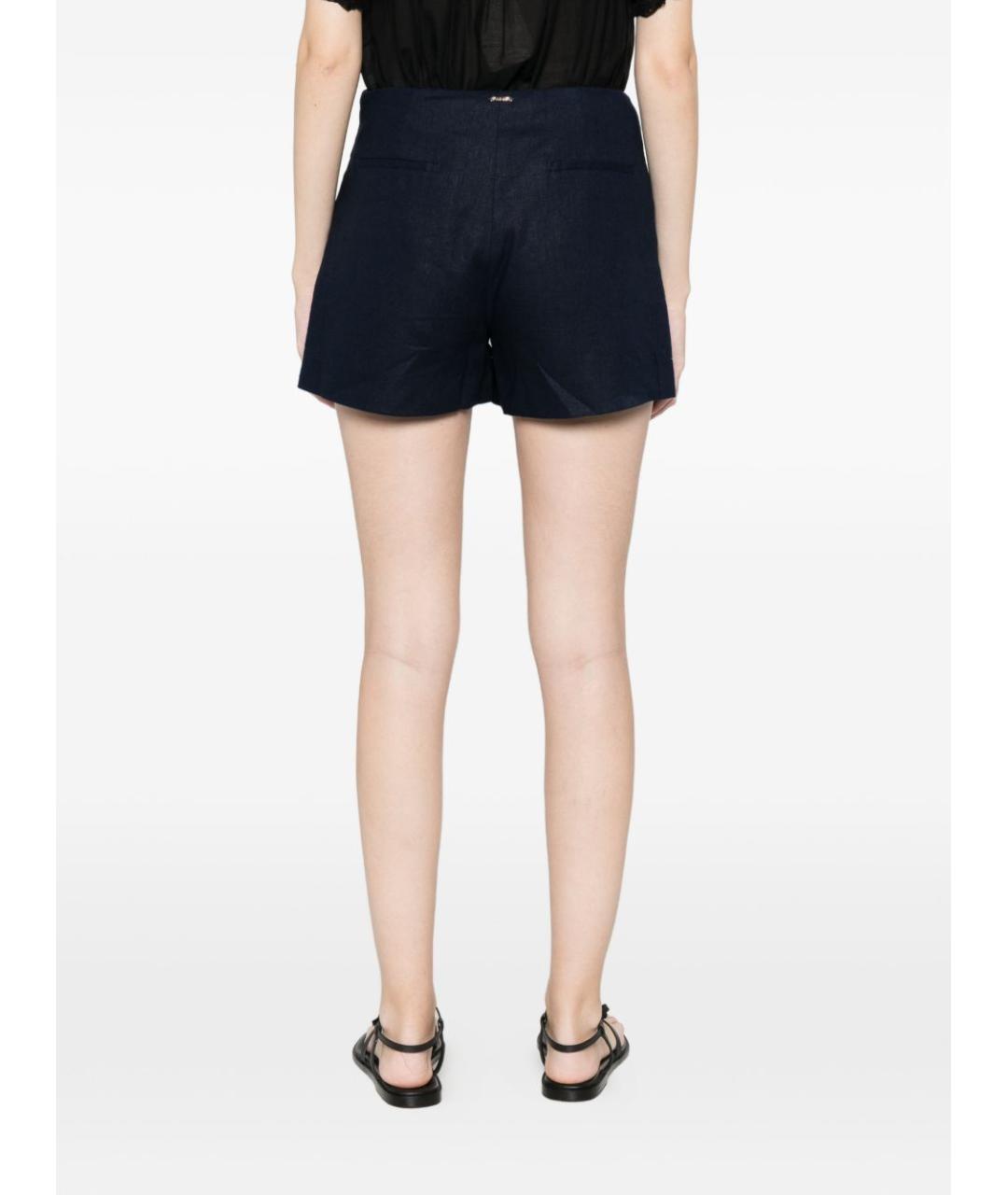 TWIN-SET Синие льняные шорты, фото 5