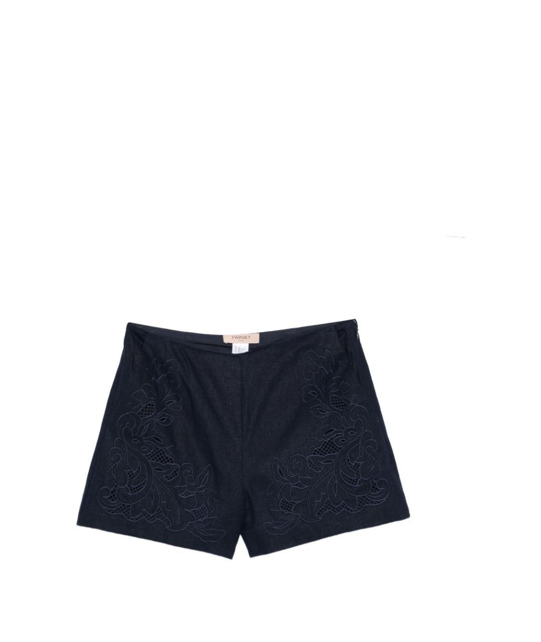TWIN-SET Синие льняные шорты, фото 1