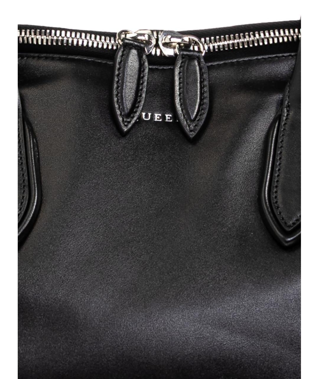 ALEXANDER MCQUEEN Черная кожаная сумка тоут, фото 2