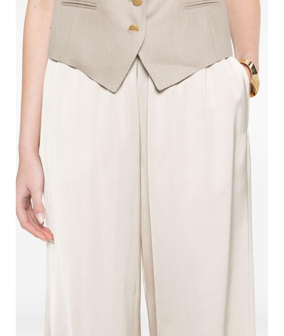 FABIANA FILIPPI Бежевые вискозные брюки широкие, фото 3