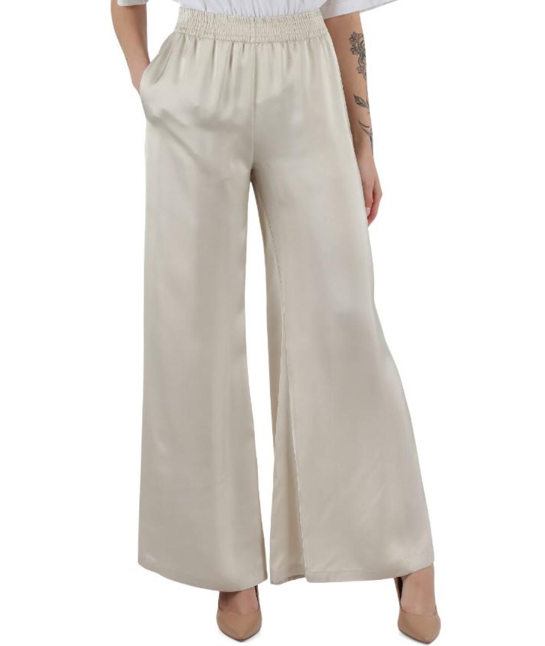 FABIANA FILIPPI Бежевые вискозные брюки широкие, фото 2