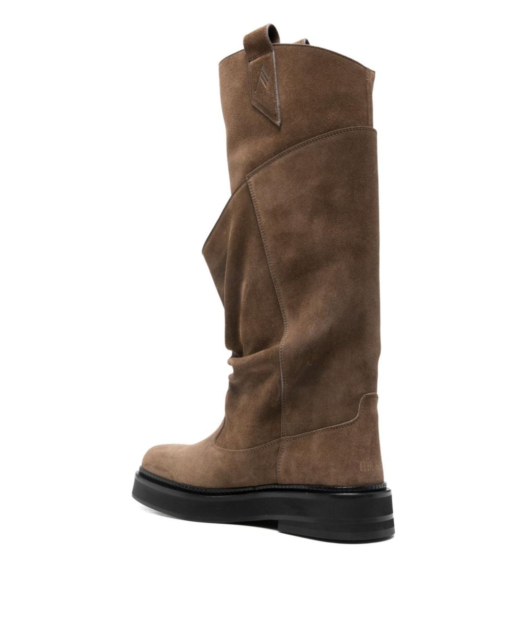 THE ATTICO Коричневые замшевые сапоги, фото 4