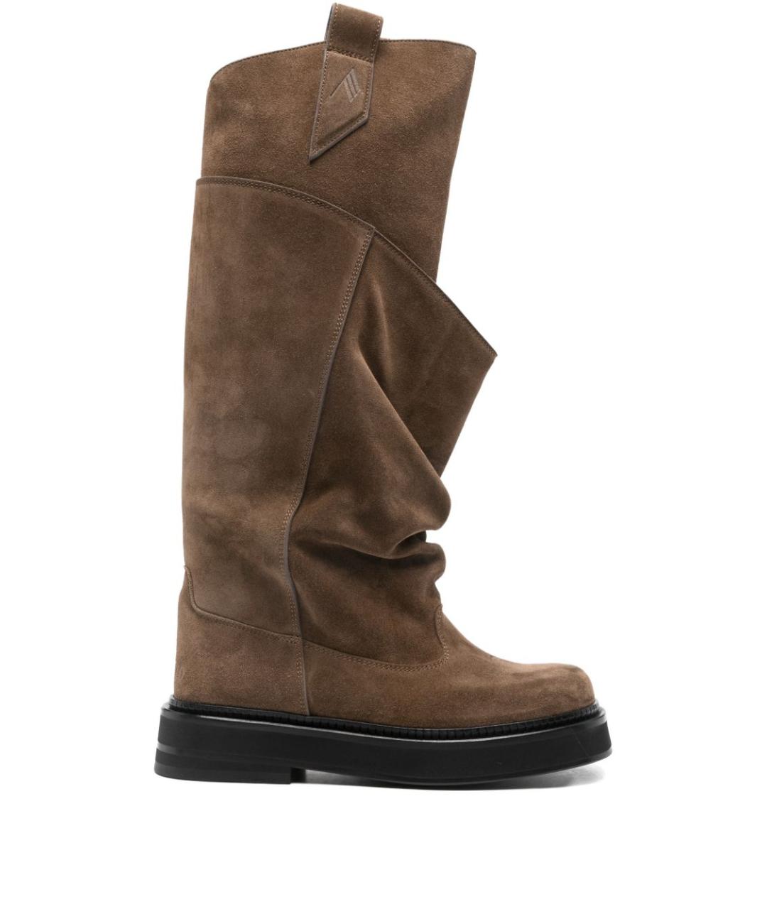 THE ATTICO Коричневые замшевые сапоги, фото 1