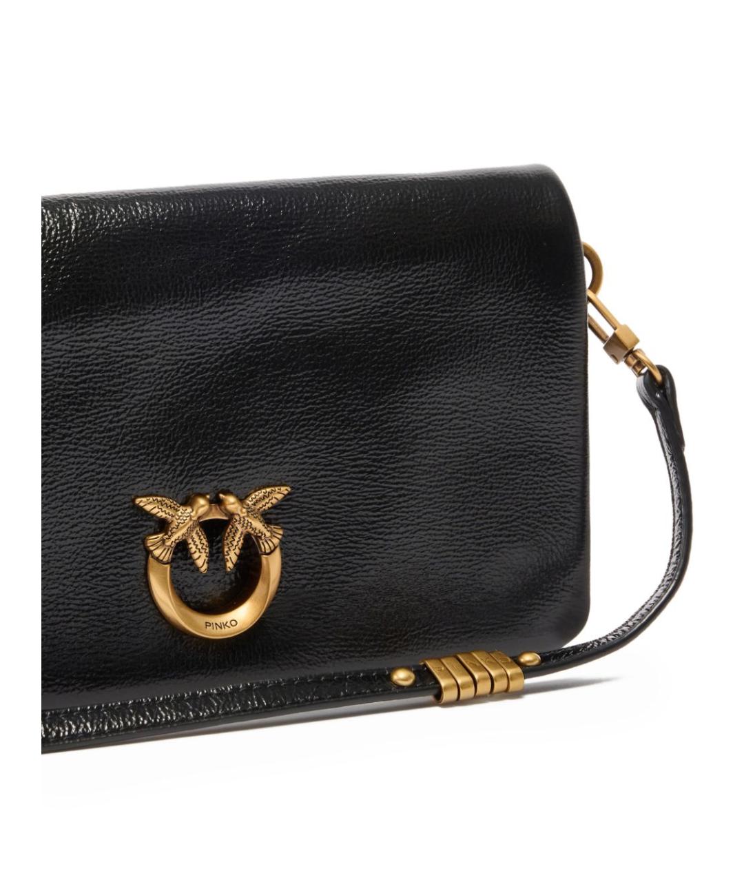 PINKO Черная кожаная сумка через плечо, фото 4