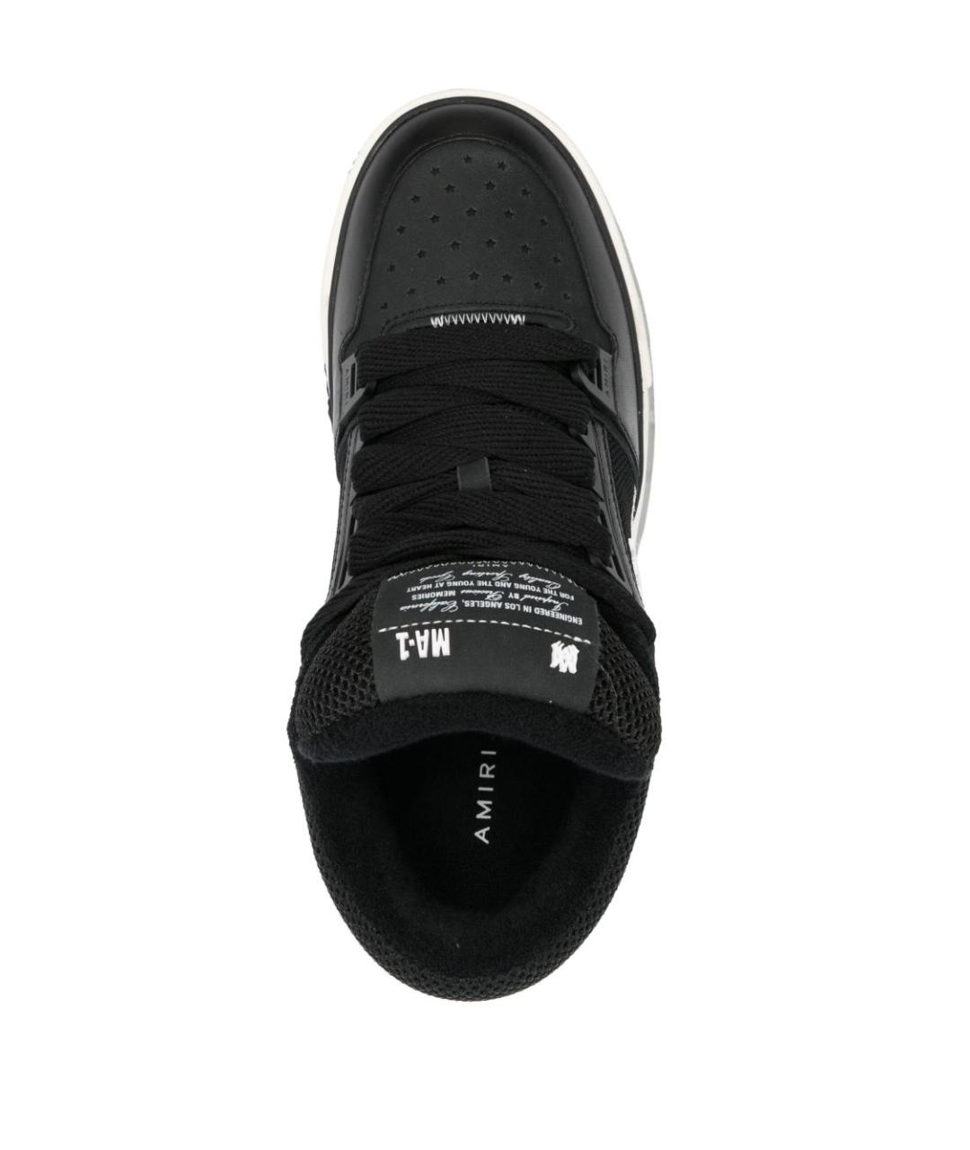AMIRI Черные кожаные низкие кроссовки / кеды, фото 3