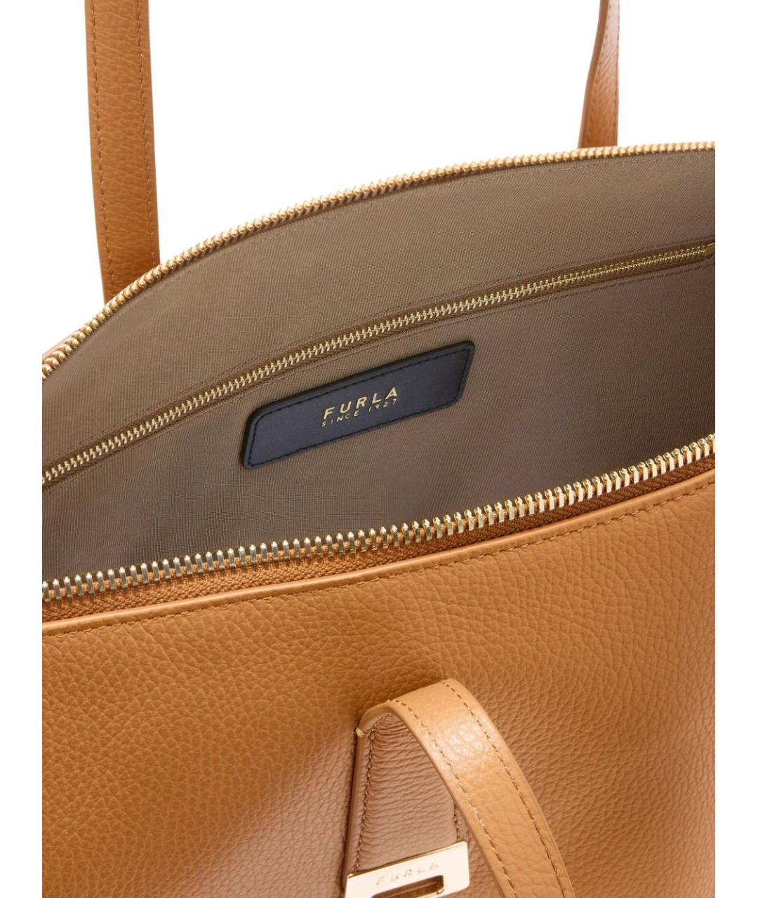 FURLA Коричневая кожаная сумка тоут, фото 4