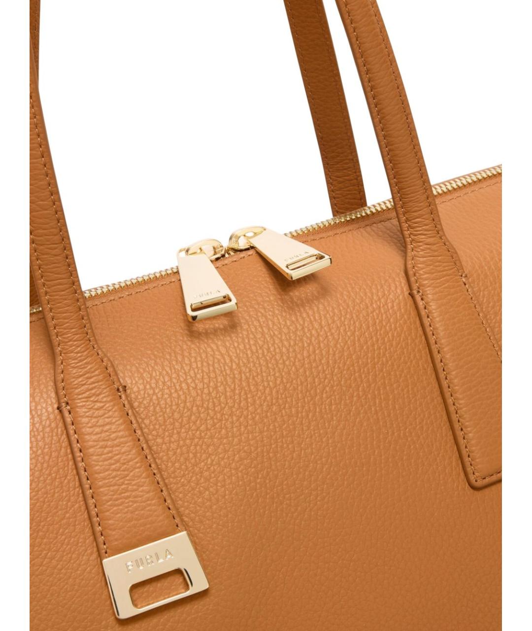 FURLA Коричневая кожаная сумка тоут, фото 3