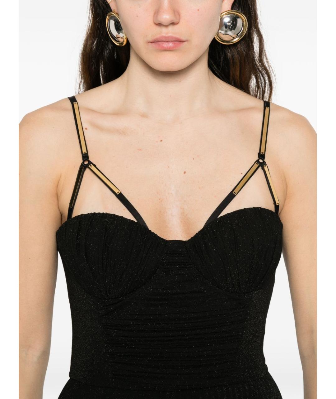 ELISABETTA FRANCHI Черное вискозное вечернее платье, фото 5