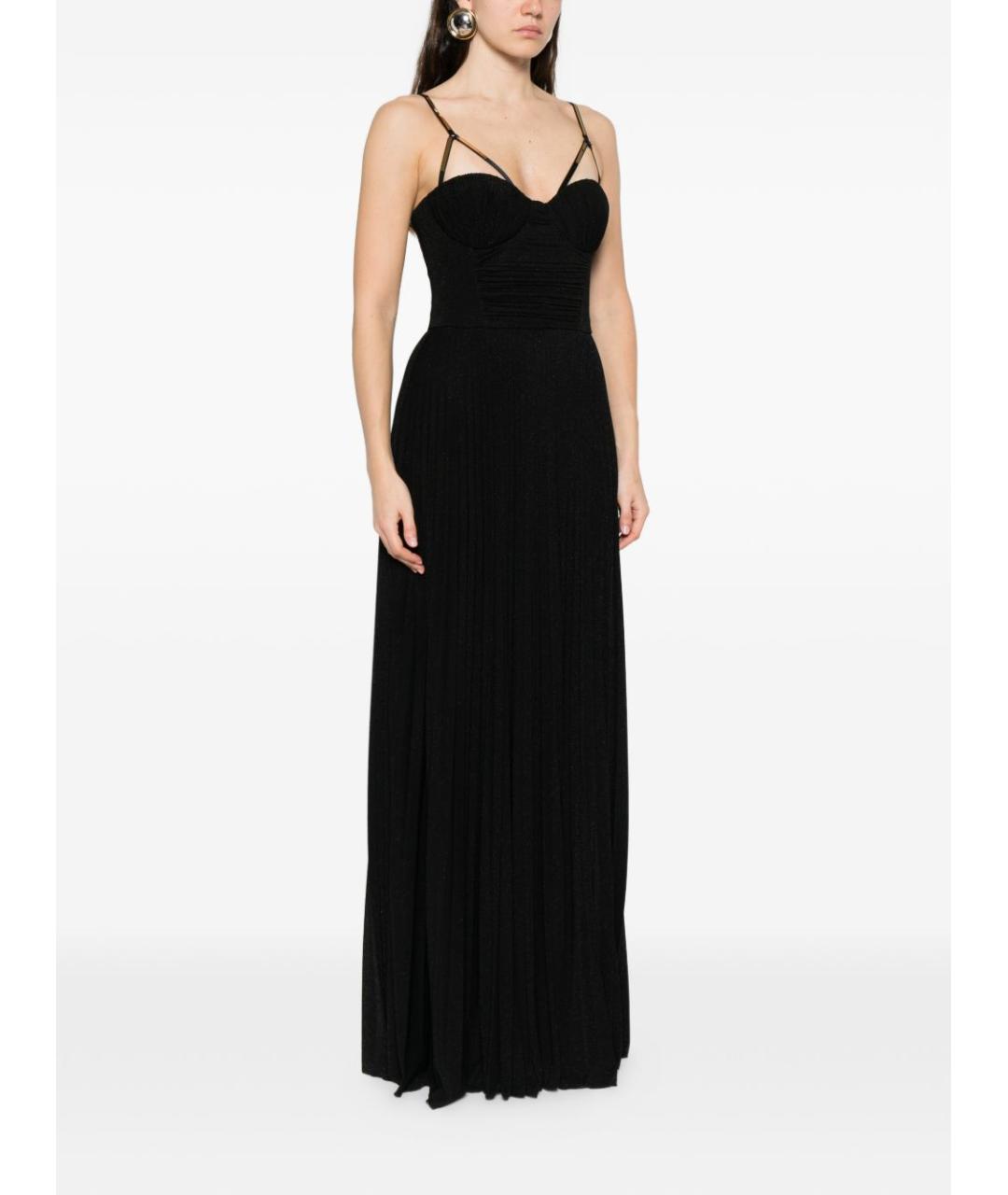 ELISABETTA FRANCHI Черное вискозное вечернее платье, фото 2