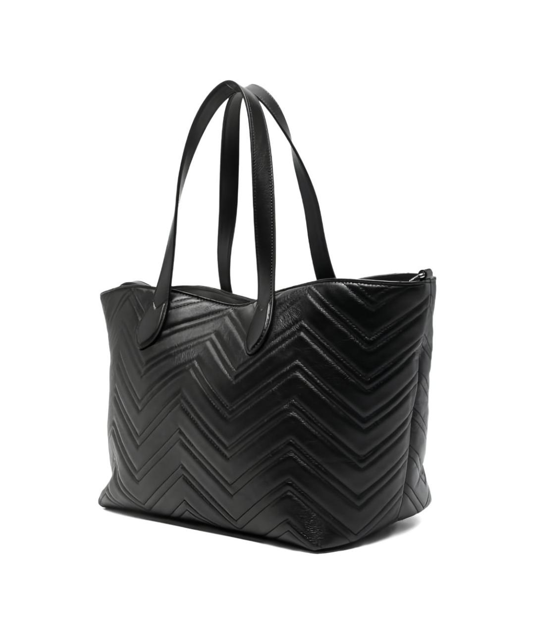 GUCCI Черная кожаная сумка тоут, фото 3