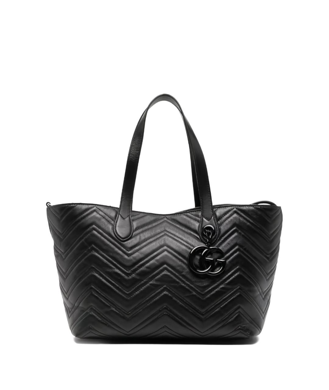 GUCCI Черная кожаная сумка тоут, фото 4