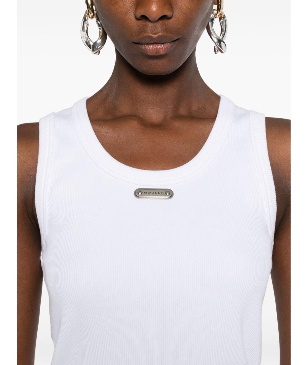 ALEXANDER MCQUEEN Белая хлопковая майка, фото 5