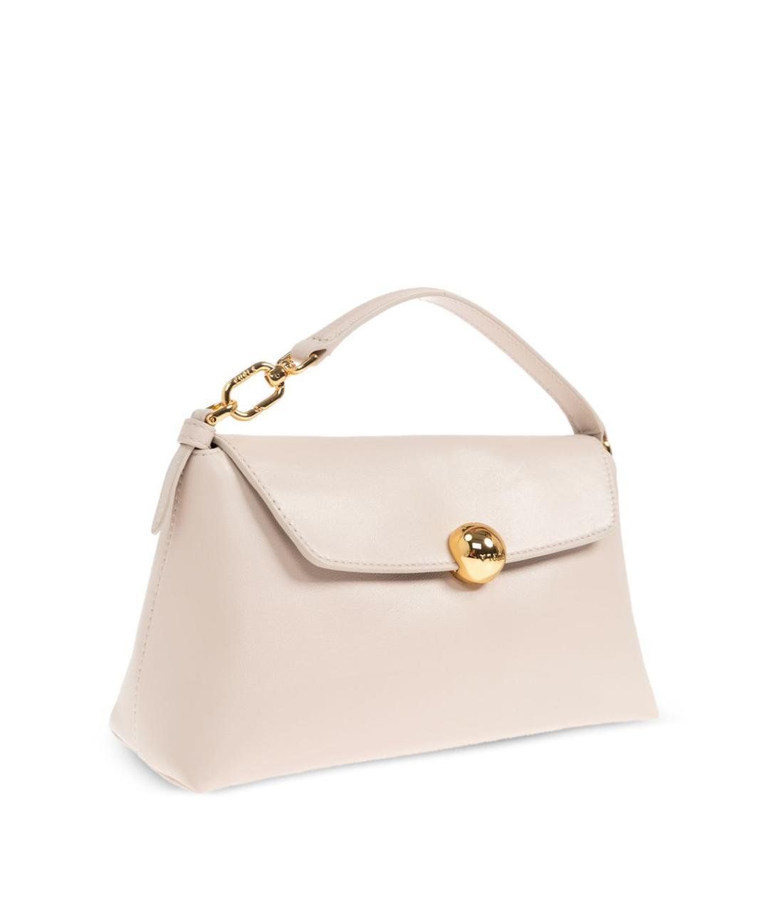 FURLA Бежевая кожаная сумка с короткими ручками, фото 4