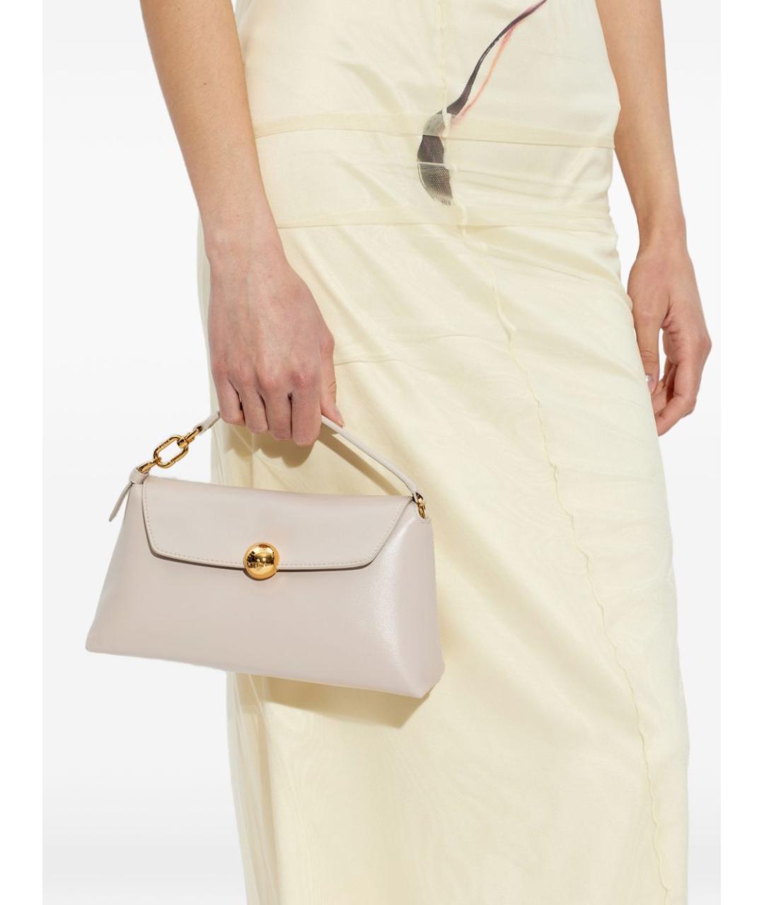 FURLA Бежевая кожаная сумка с короткими ручками, фото 2