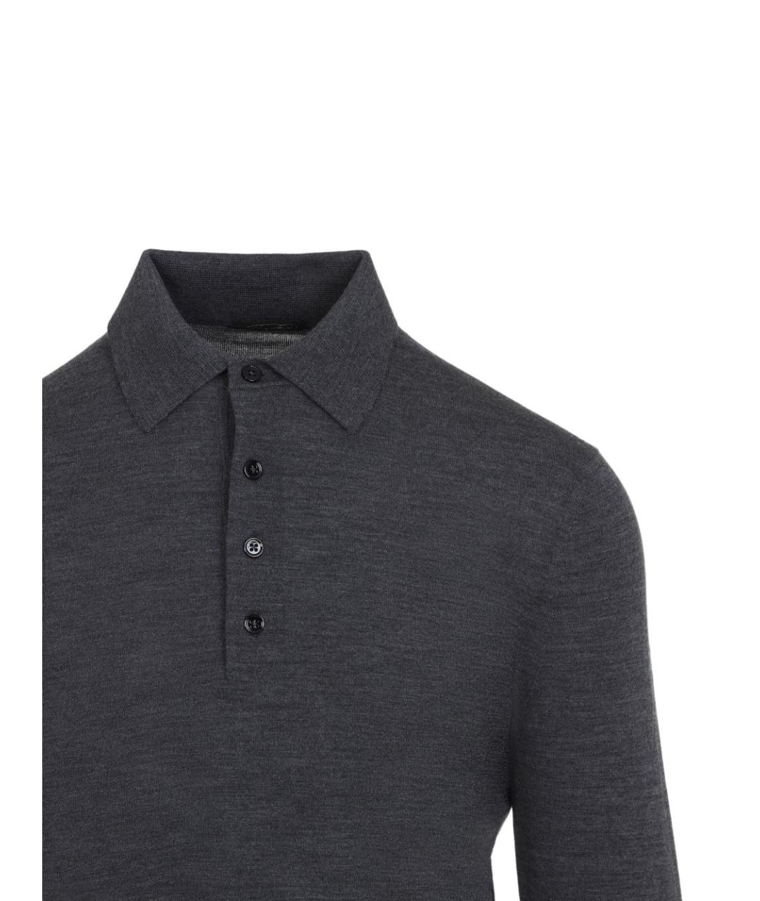 TOM FORD Серое поло с длинным рукавом, фото 2