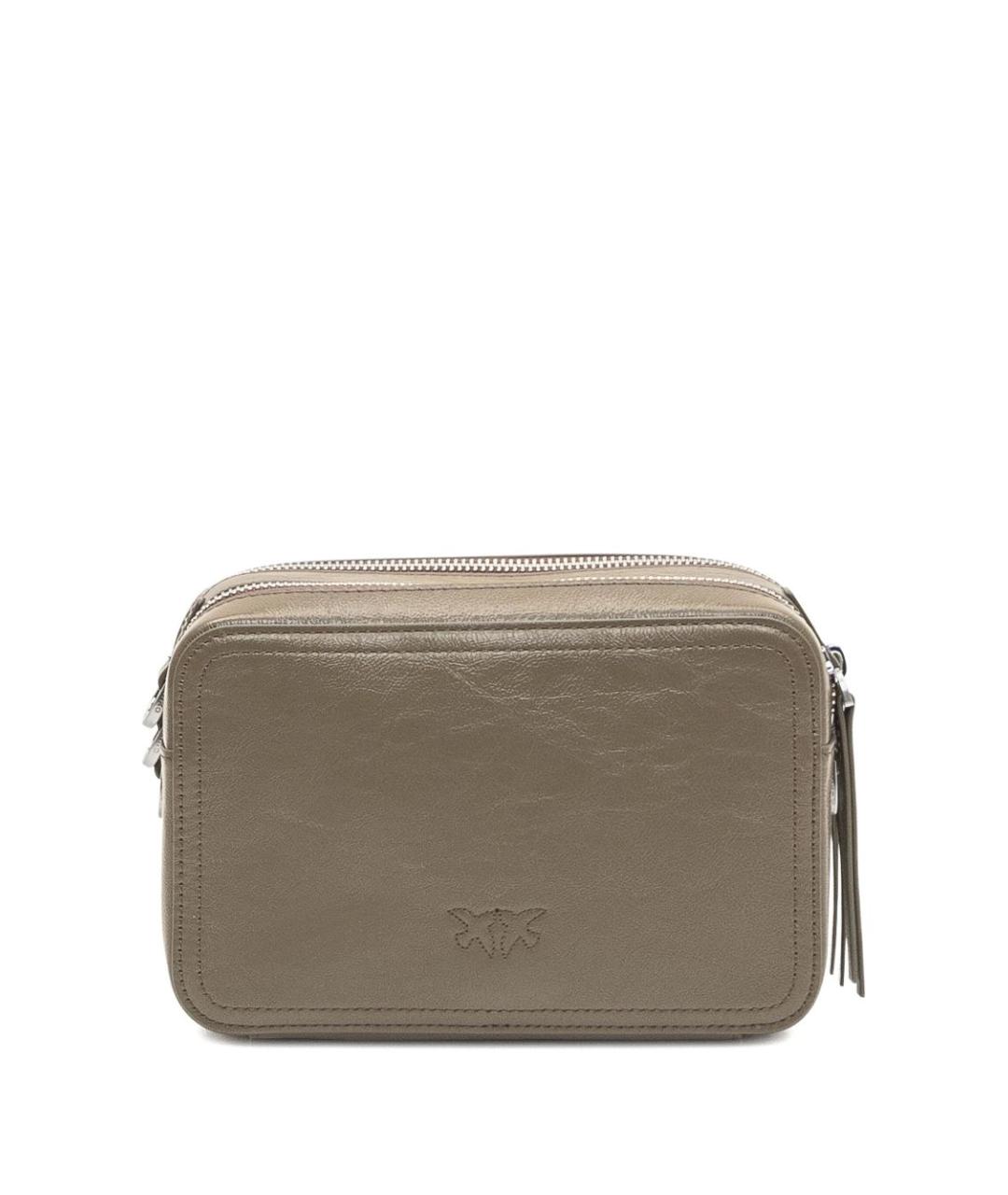 PINKO Бежевая кожаная сумка через плечо, фото 2