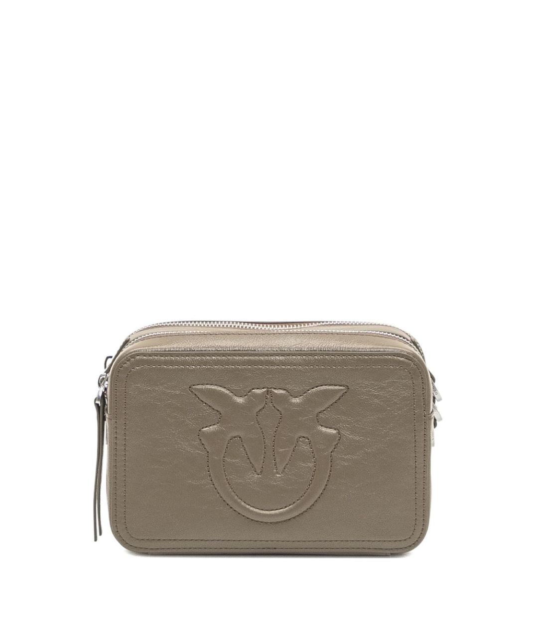 PINKO Бежевая кожаная сумка через плечо, фото 1