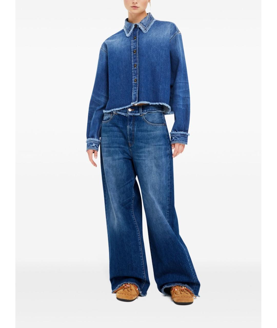 ALANUI Синие хлопковые прямые джинсы, фото 4