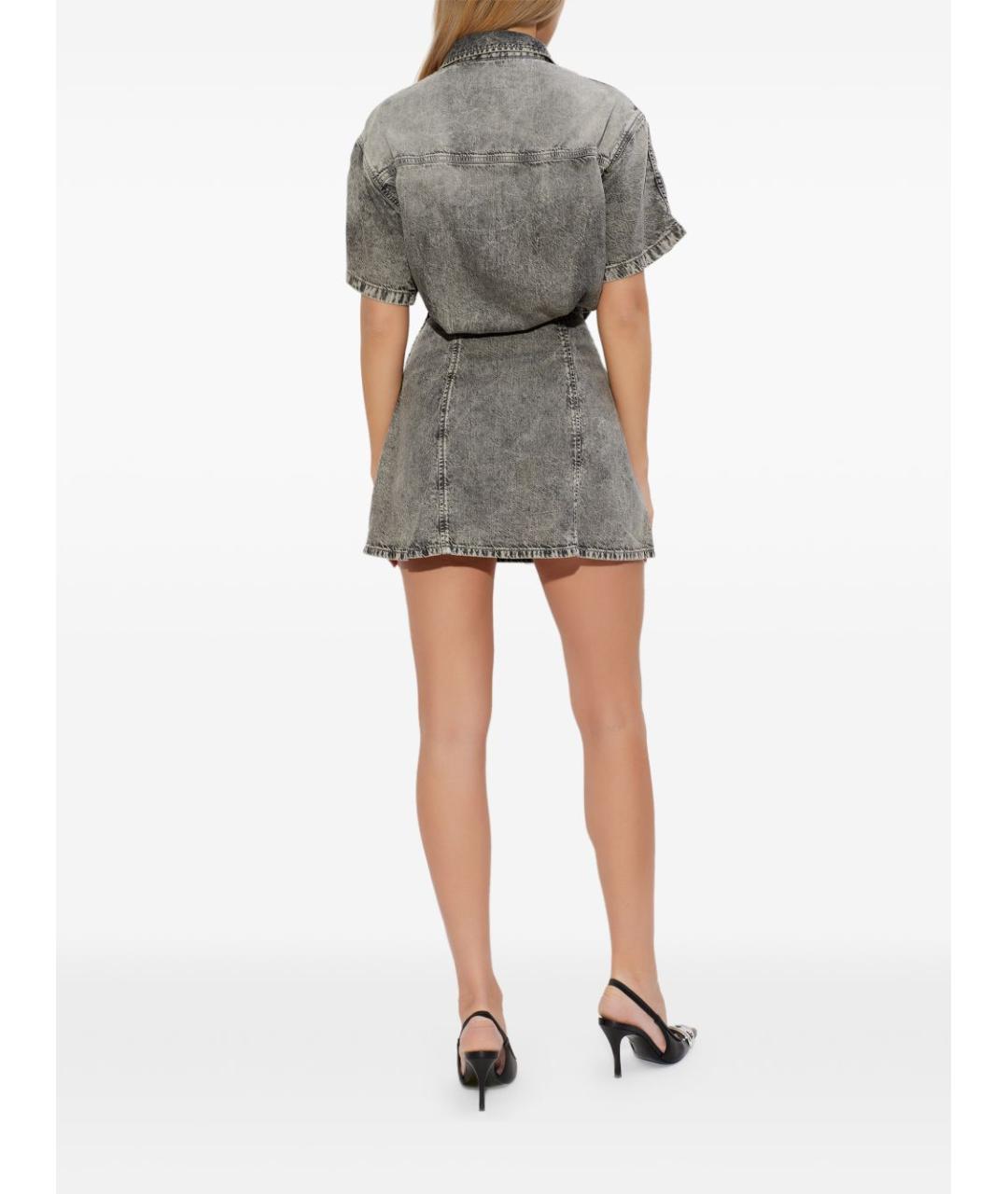 DIESEL Серое хлопковое повседневное платье, фото 4