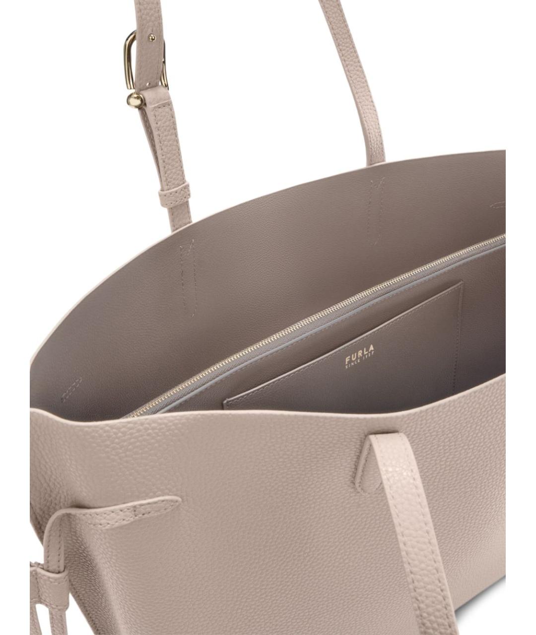 FURLA Бежевая кожаная сумка тоут, фото 3