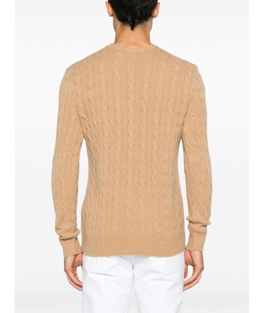 RALPH LAUREN Бежевый шерстяной джемпер / свитер, фото 5