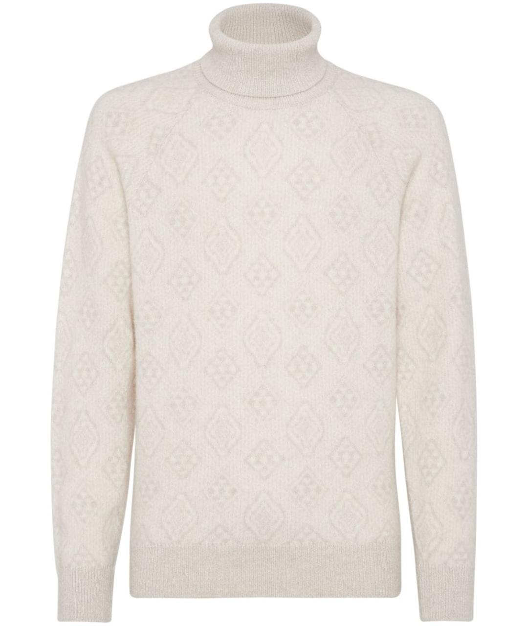 BRUNELLO CUCINELLI Бежевый шерстяной джемпер / свитер, фото 1