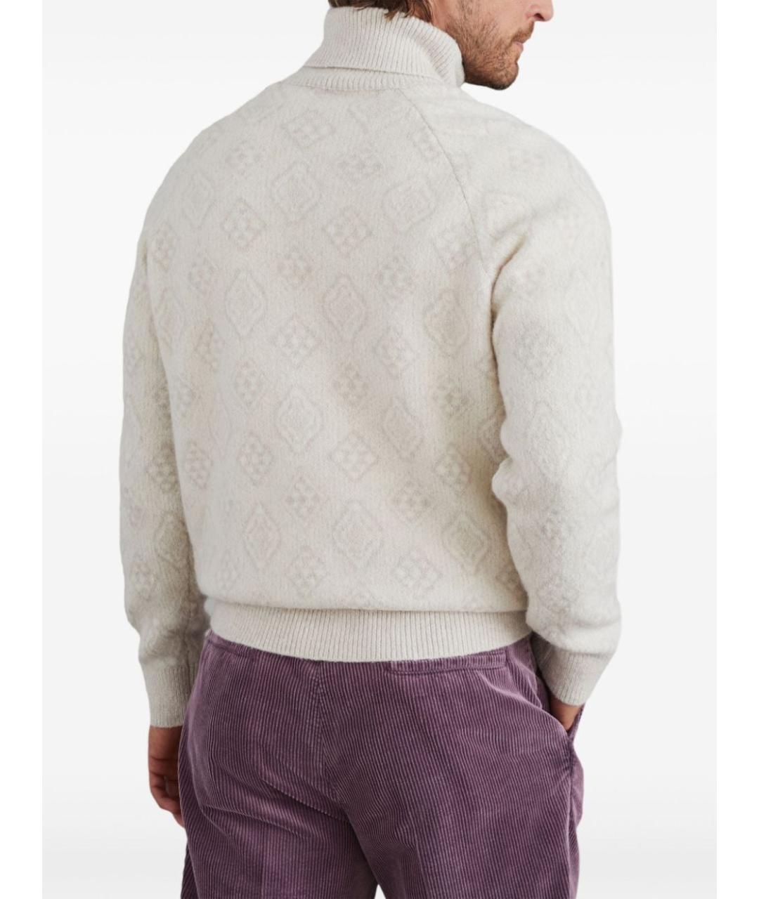 BRUNELLO CUCINELLI Бежевый шерстяной джемпер / свитер, фото 3
