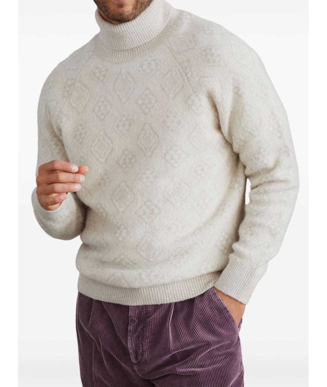 BRUNELLO CUCINELLI Бежевый шерстяной джемпер / свитер, фото 2