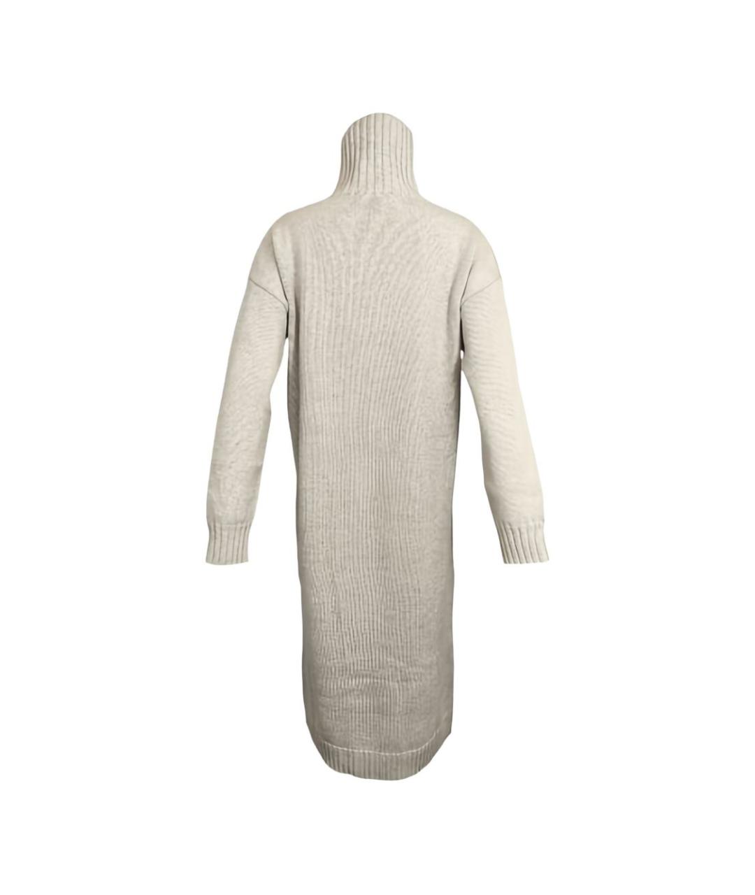 MAX MARA Бежевое кашемировое повседневное платье, фото 4