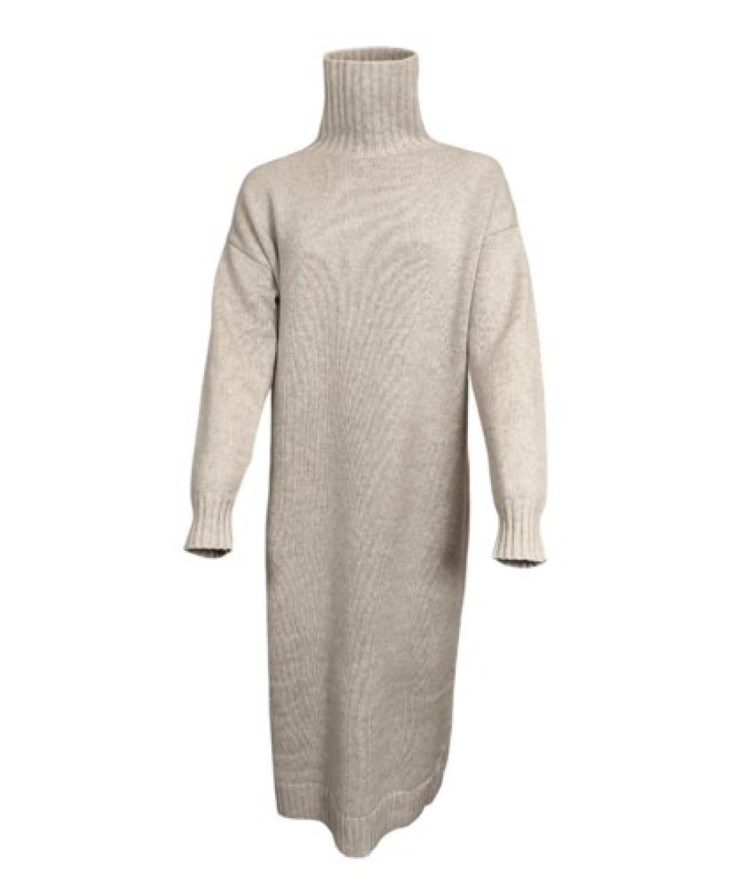 MAX MARA Бежевое кашемировое повседневное платье, фото 1