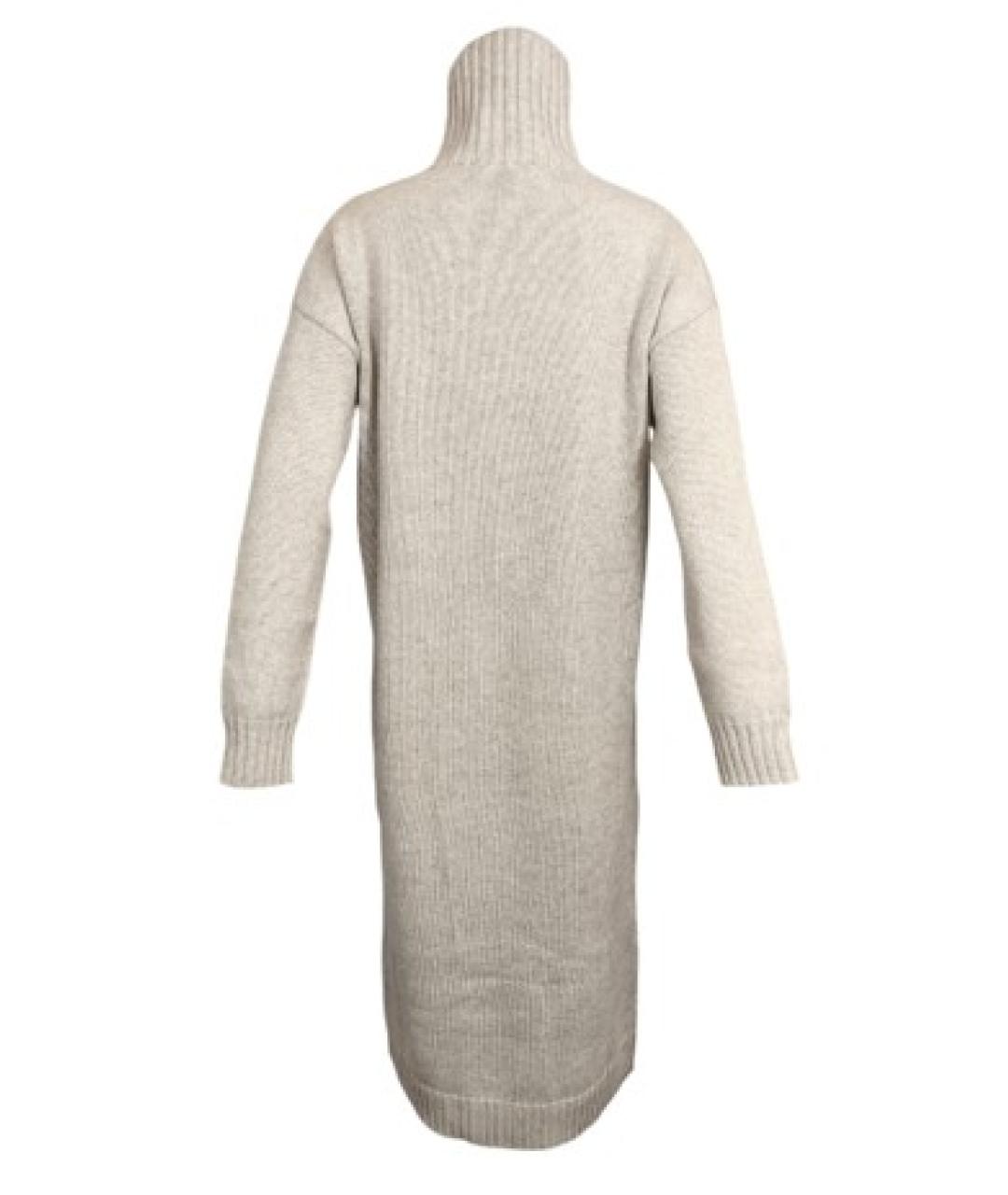 MAX MARA Бежевое кашемировое повседневное платье, фото 2