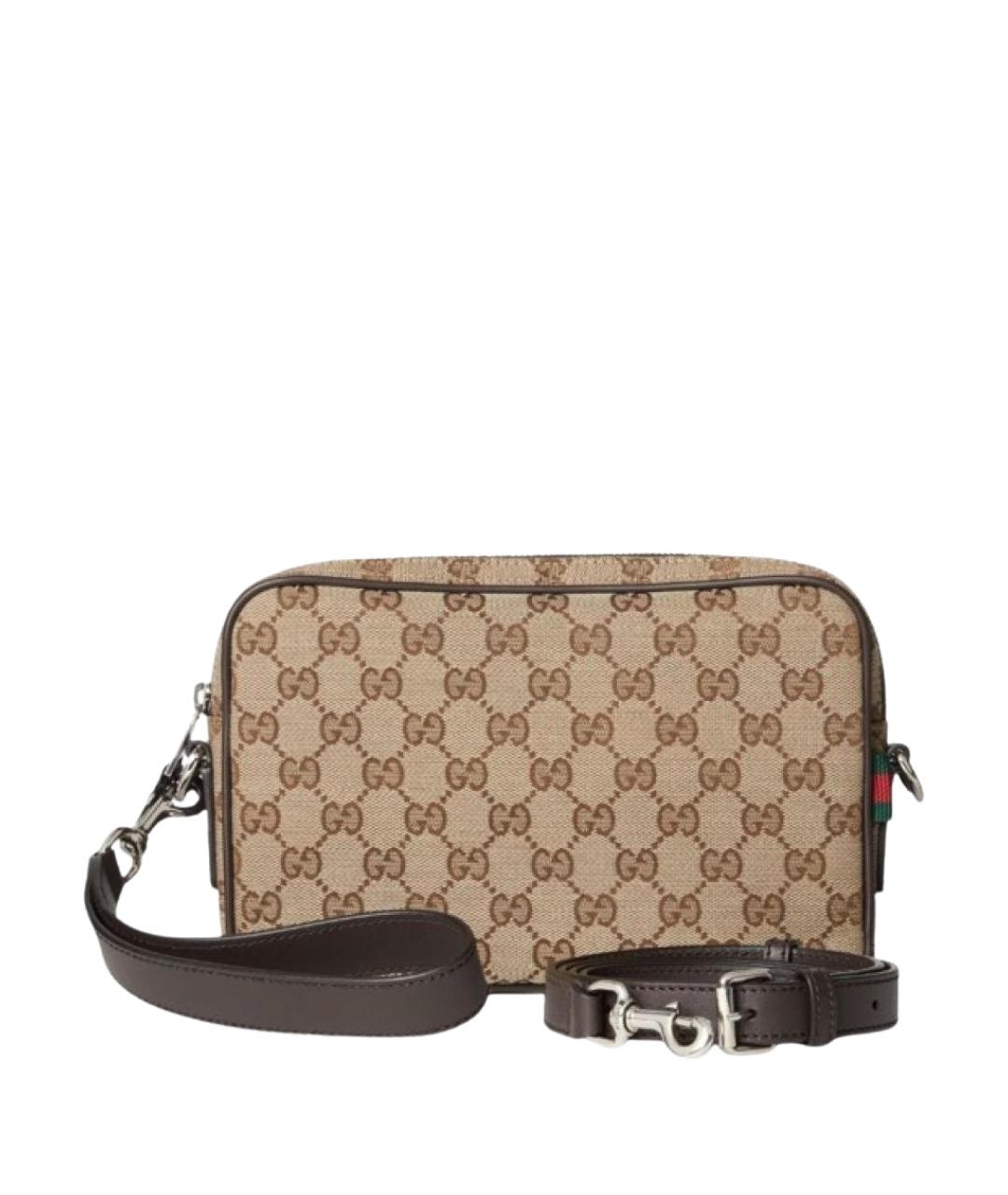 GUCCI Бежевая тканевая сумка на плечо, фото 1