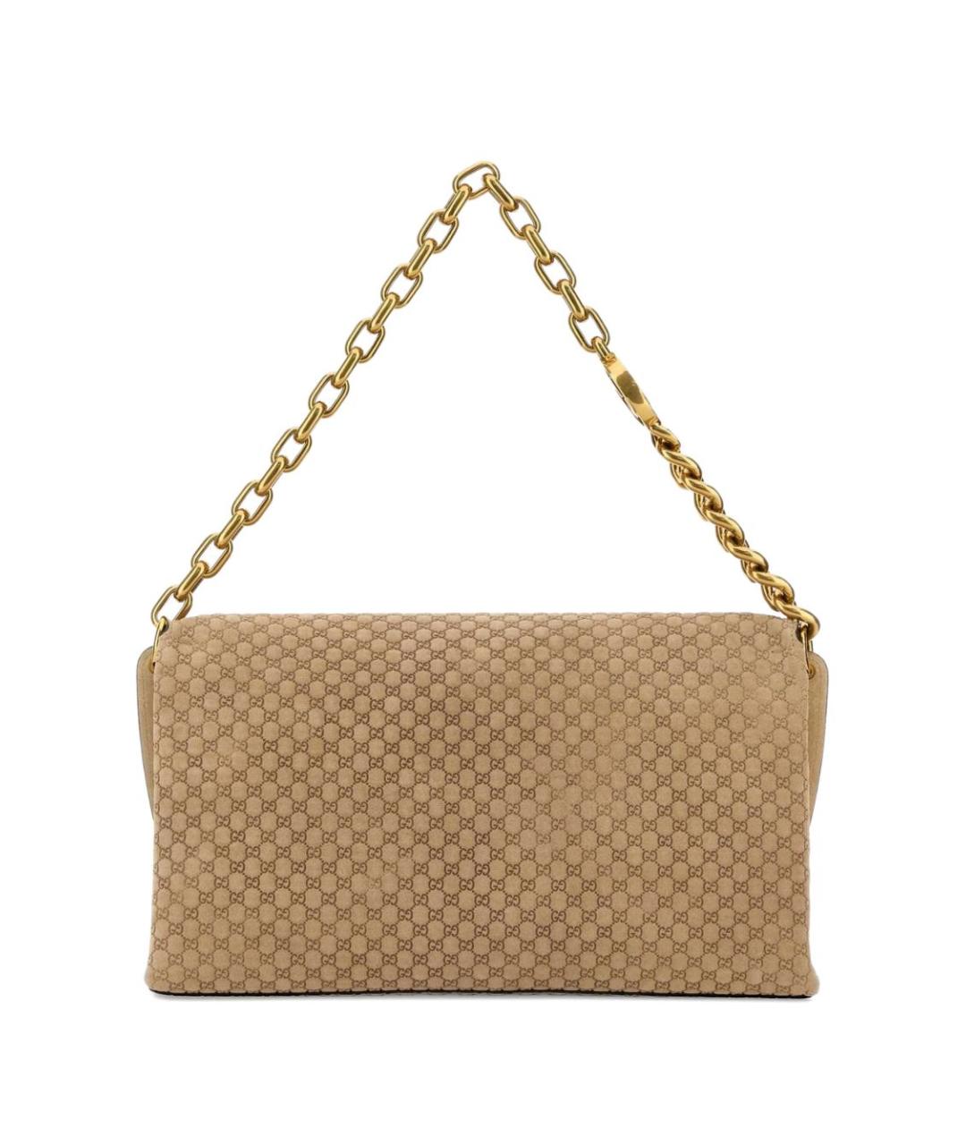 GUCCI Бежевая замшевая сумка через плечо, фото 3
