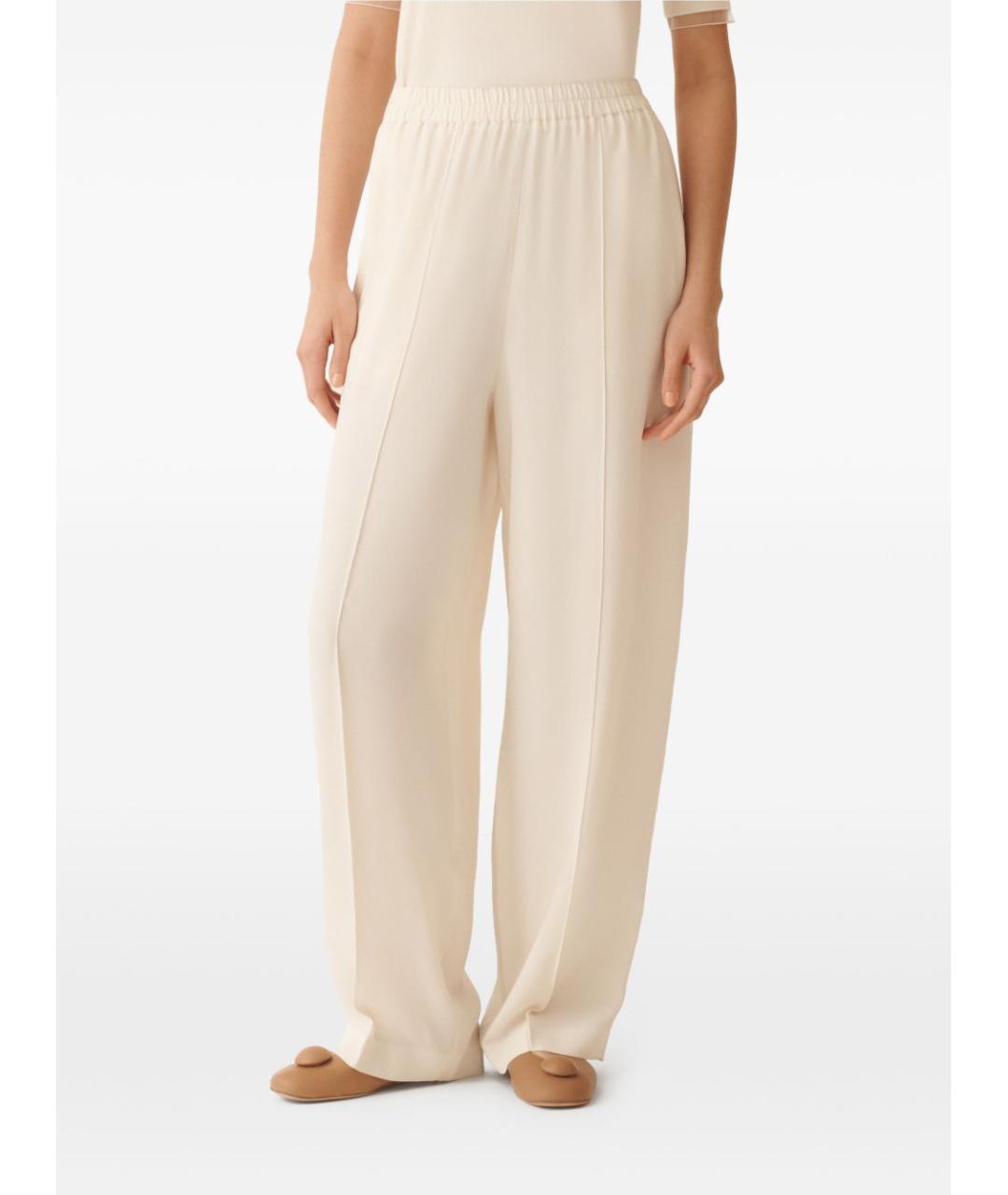 FABIANA FILIPPI Бежевые вискозные прямые брюки, фото 2