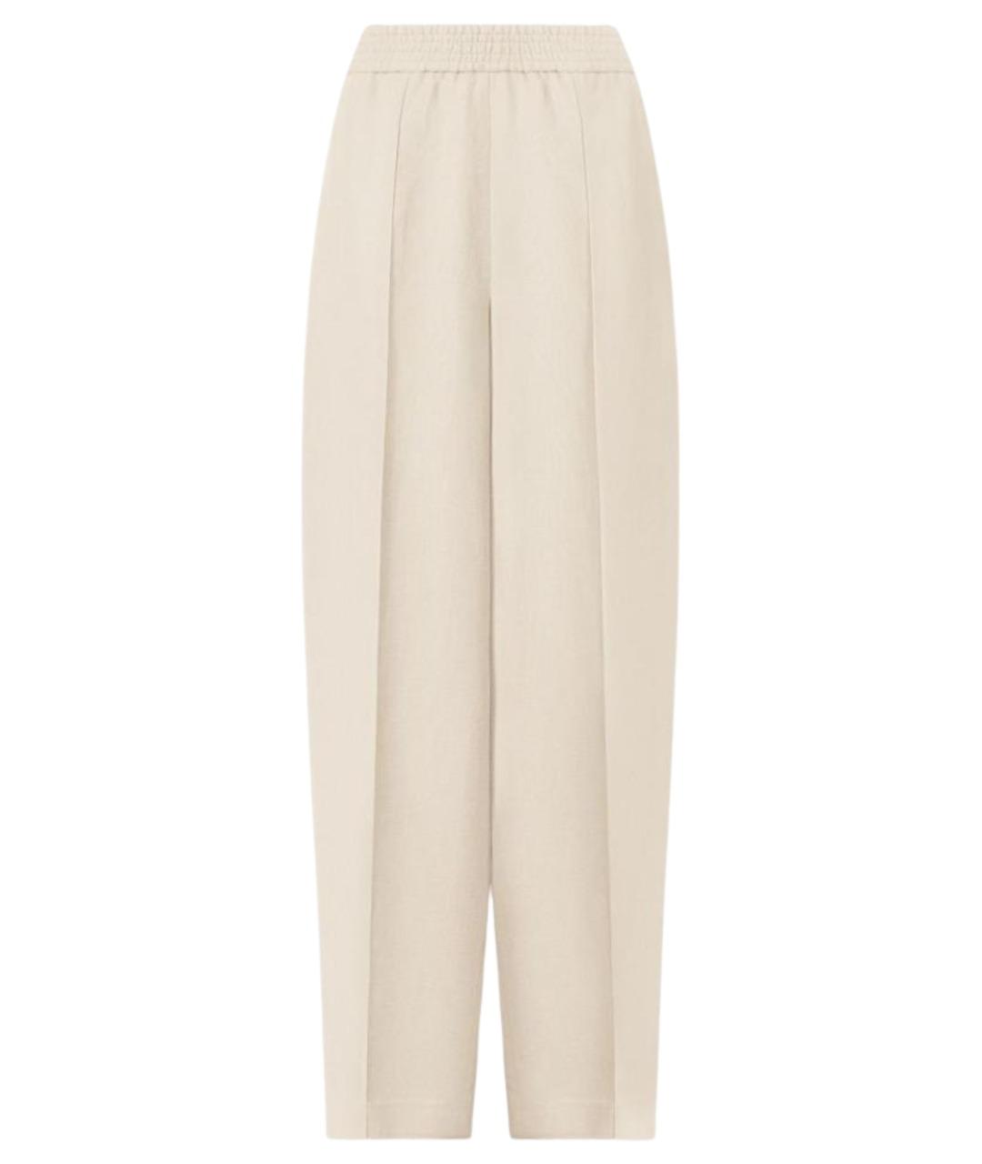 FABIANA FILIPPI Бежевые вискозные прямые брюки, фото 1