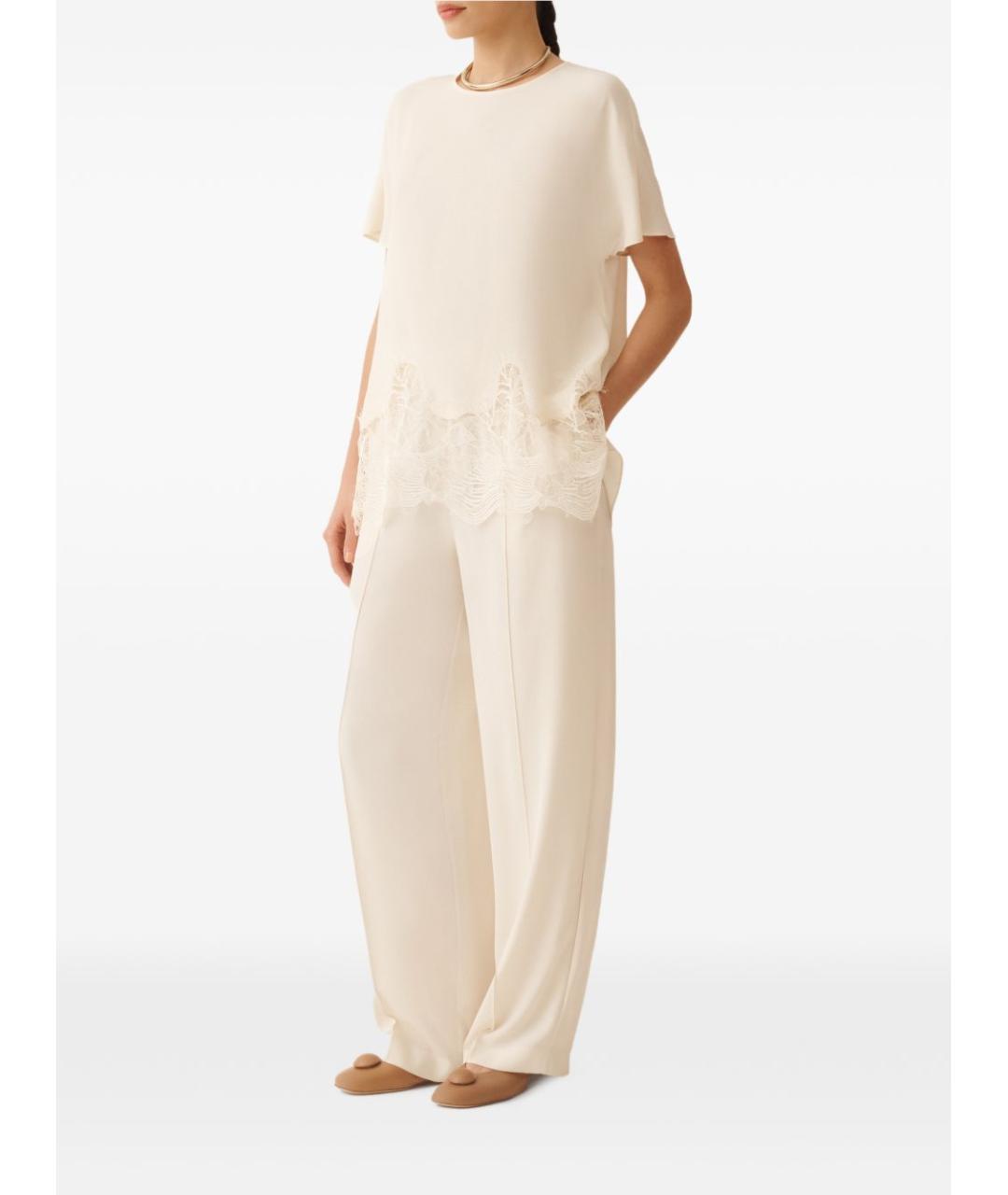 FABIANA FILIPPI Бежевые вискозные прямые брюки, фото 5