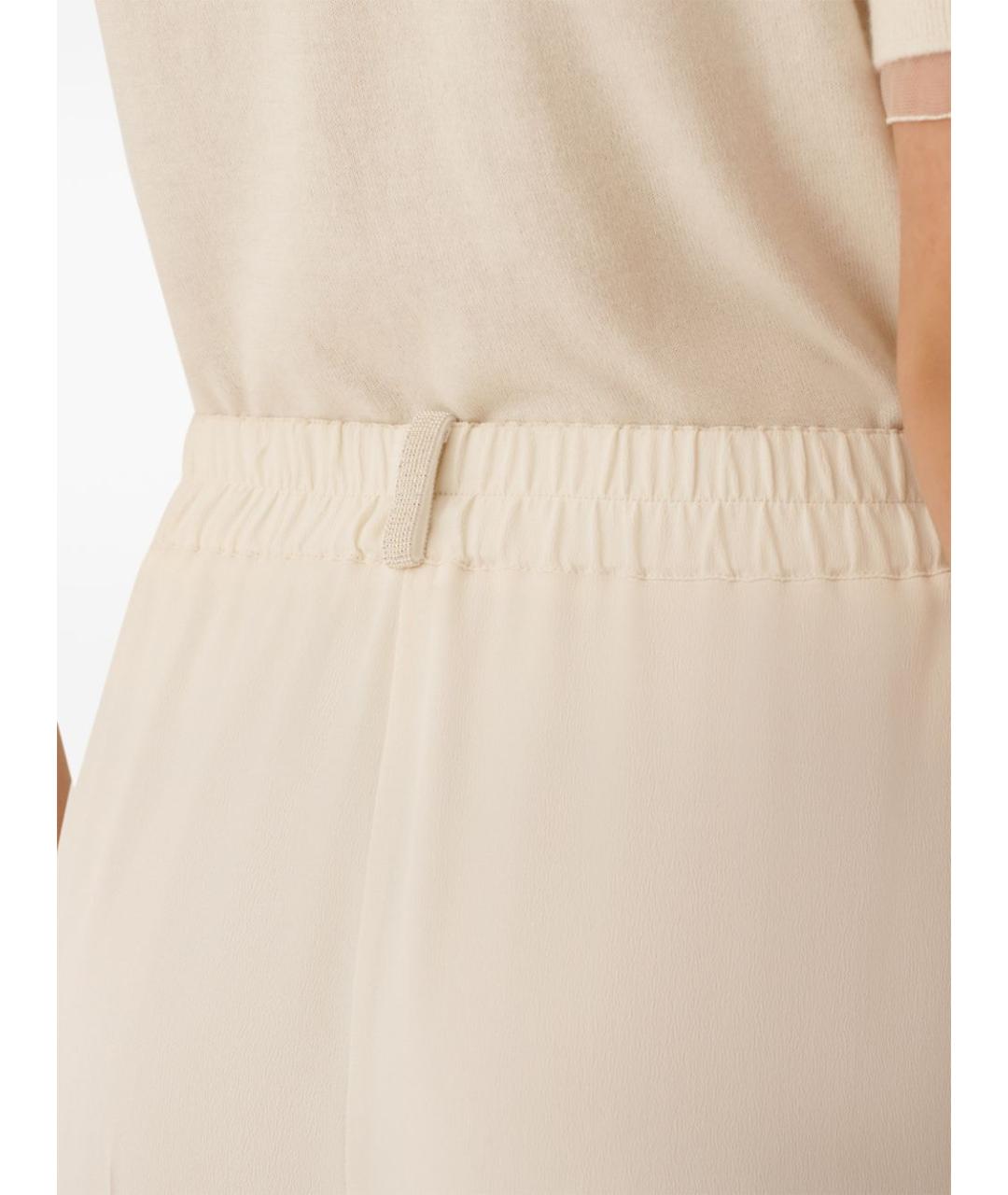 FABIANA FILIPPI Бежевые вискозные прямые брюки, фото 4