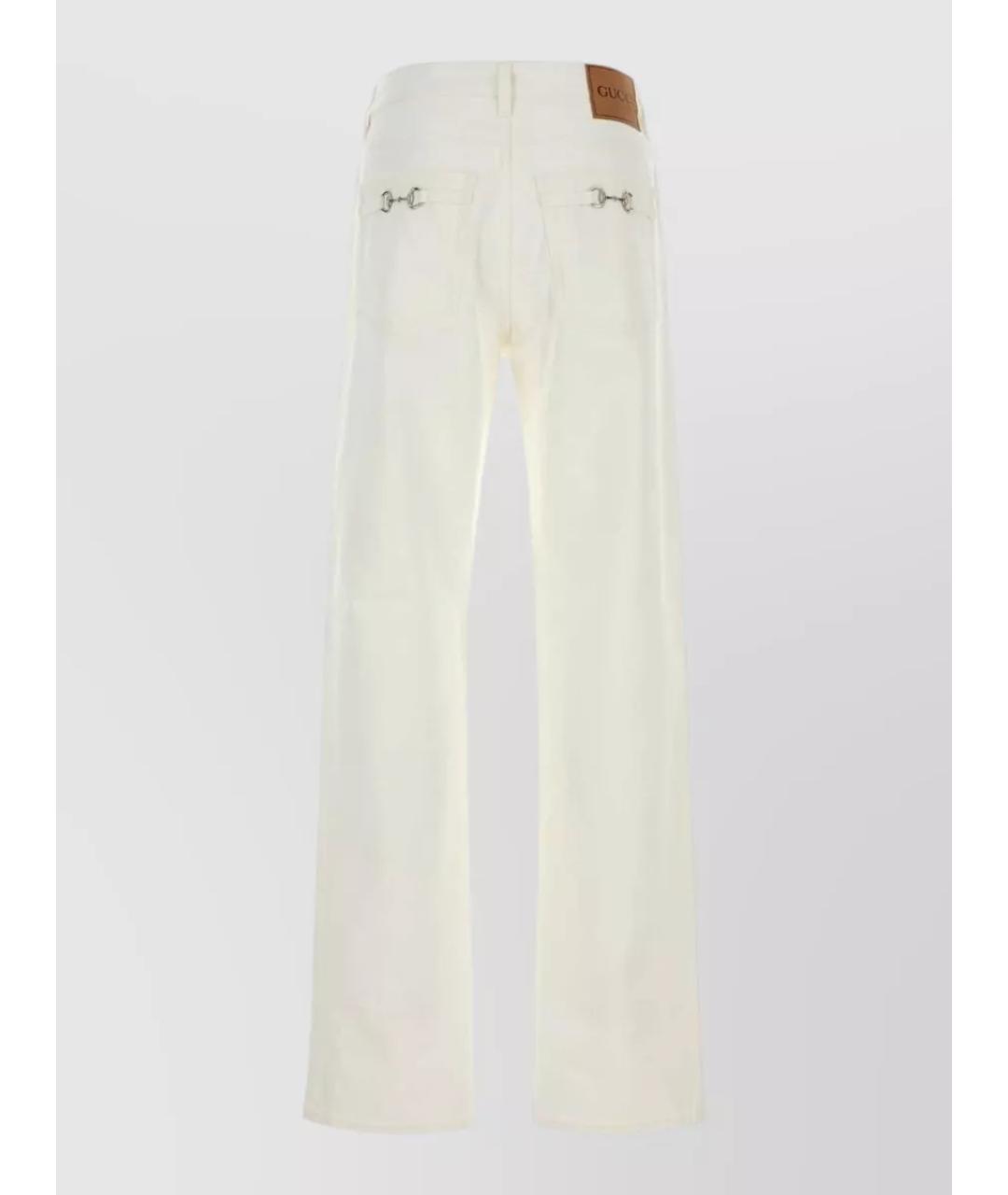 GUCCI Белые хлопковые прямые джинсы, фото 2