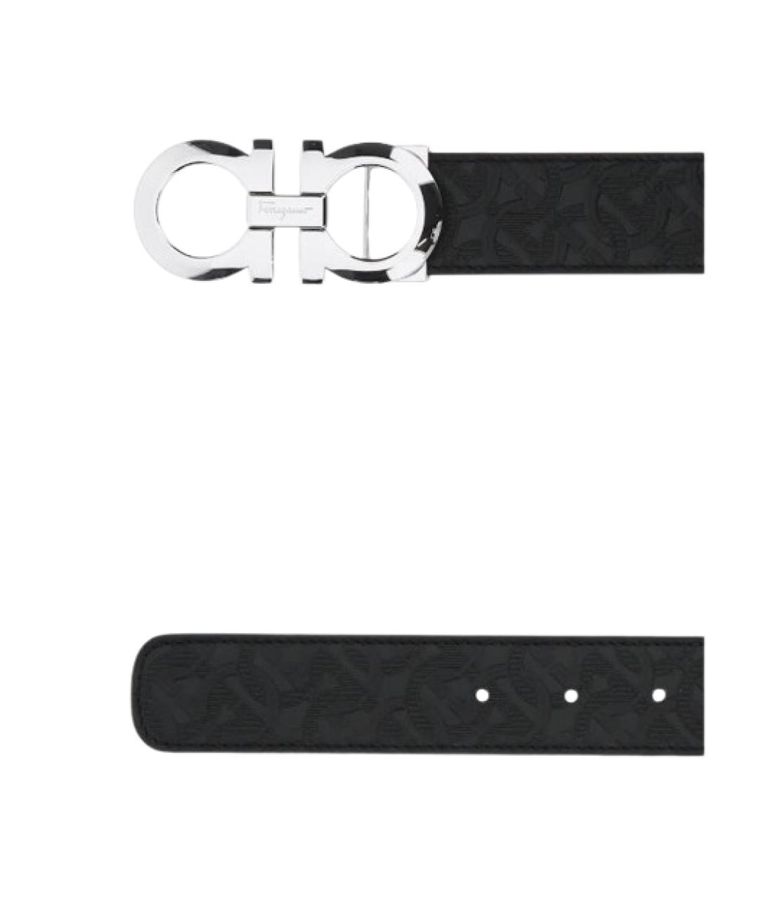 FERRAGAMO Черный кожаный ремень, фото 2