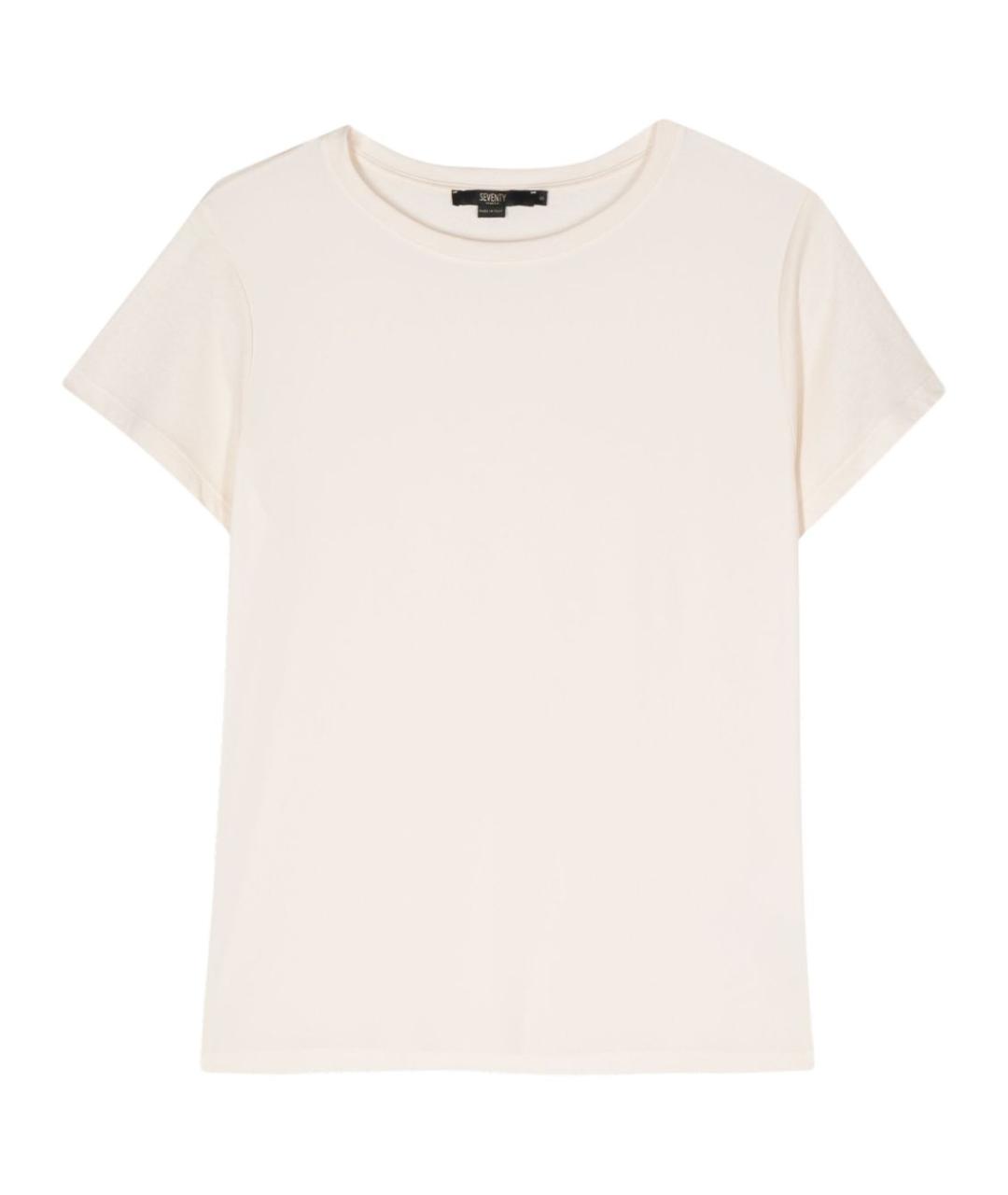 SEVENTY Бежевая хлопковая футболка, фото 1